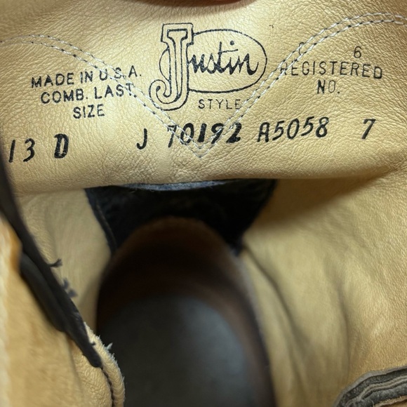 Justin Vintage 90s Roper‎ Boots Western - Picture 11 of 15